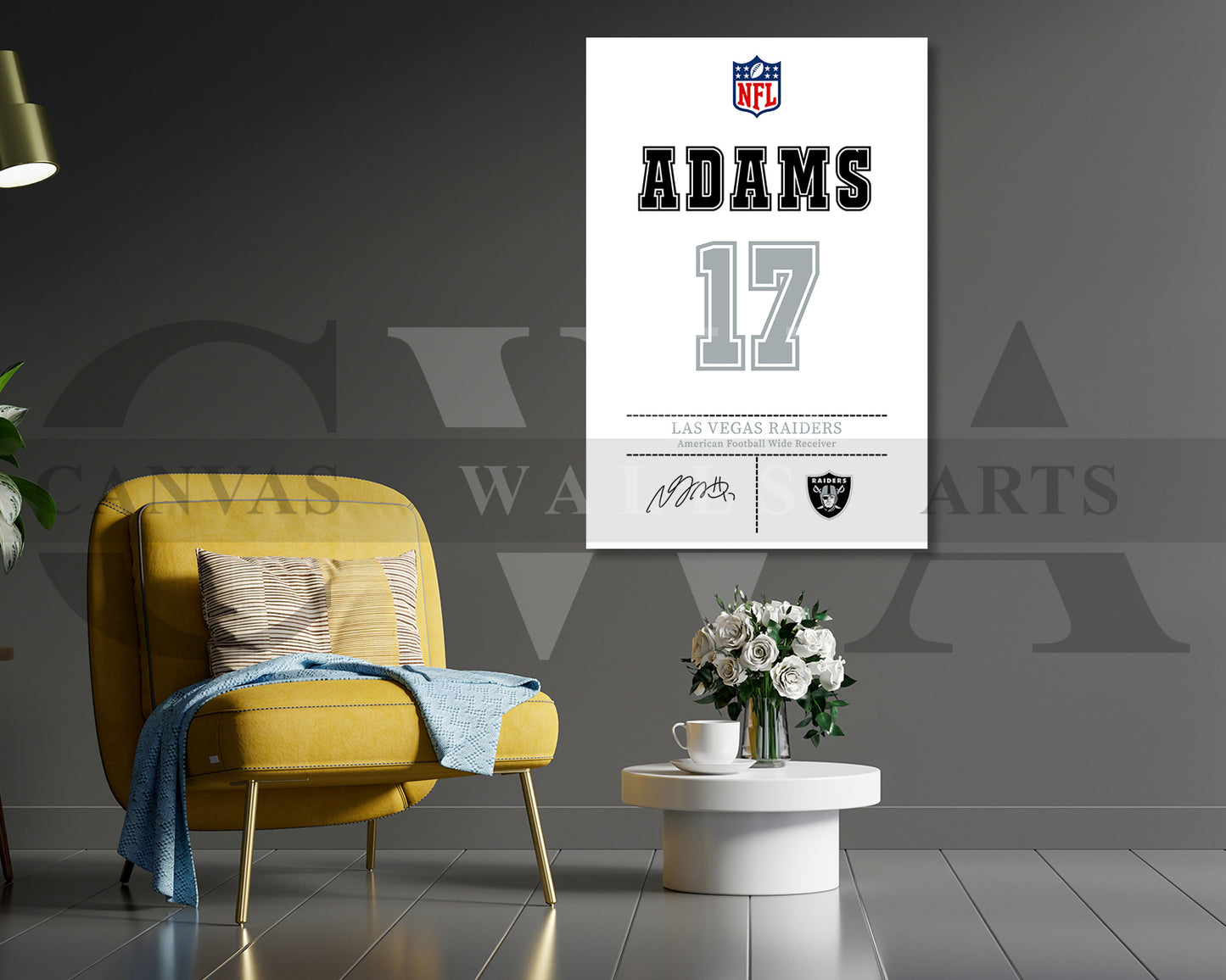Davante Adams Canvas Wall Art - NFL Jersey Poster | Sports Canvas Frame Ready To Hang