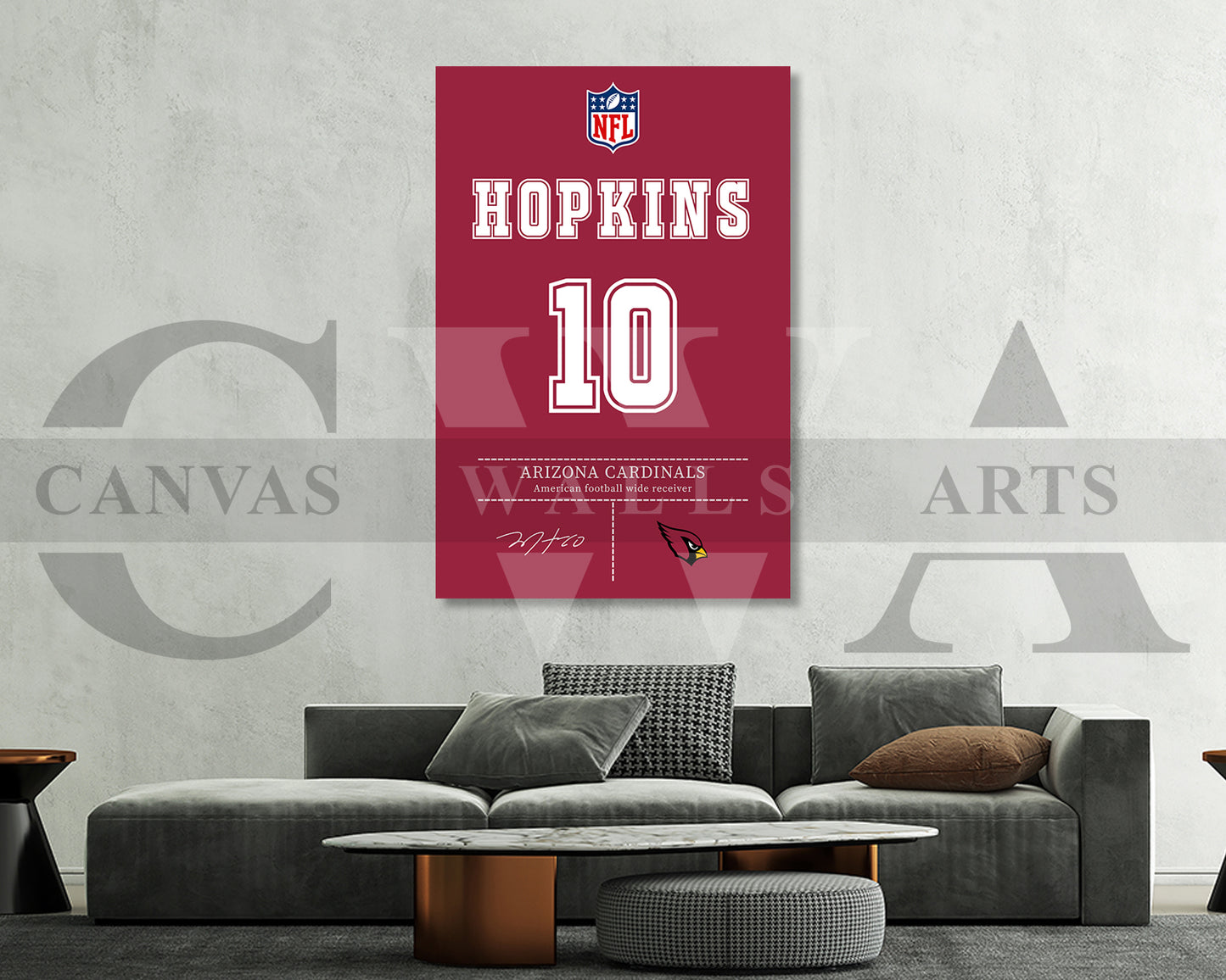 DeAndre Hopkins Canvas Wall Art - NFL Jersey Poster | Sports Canvas Wall Art
