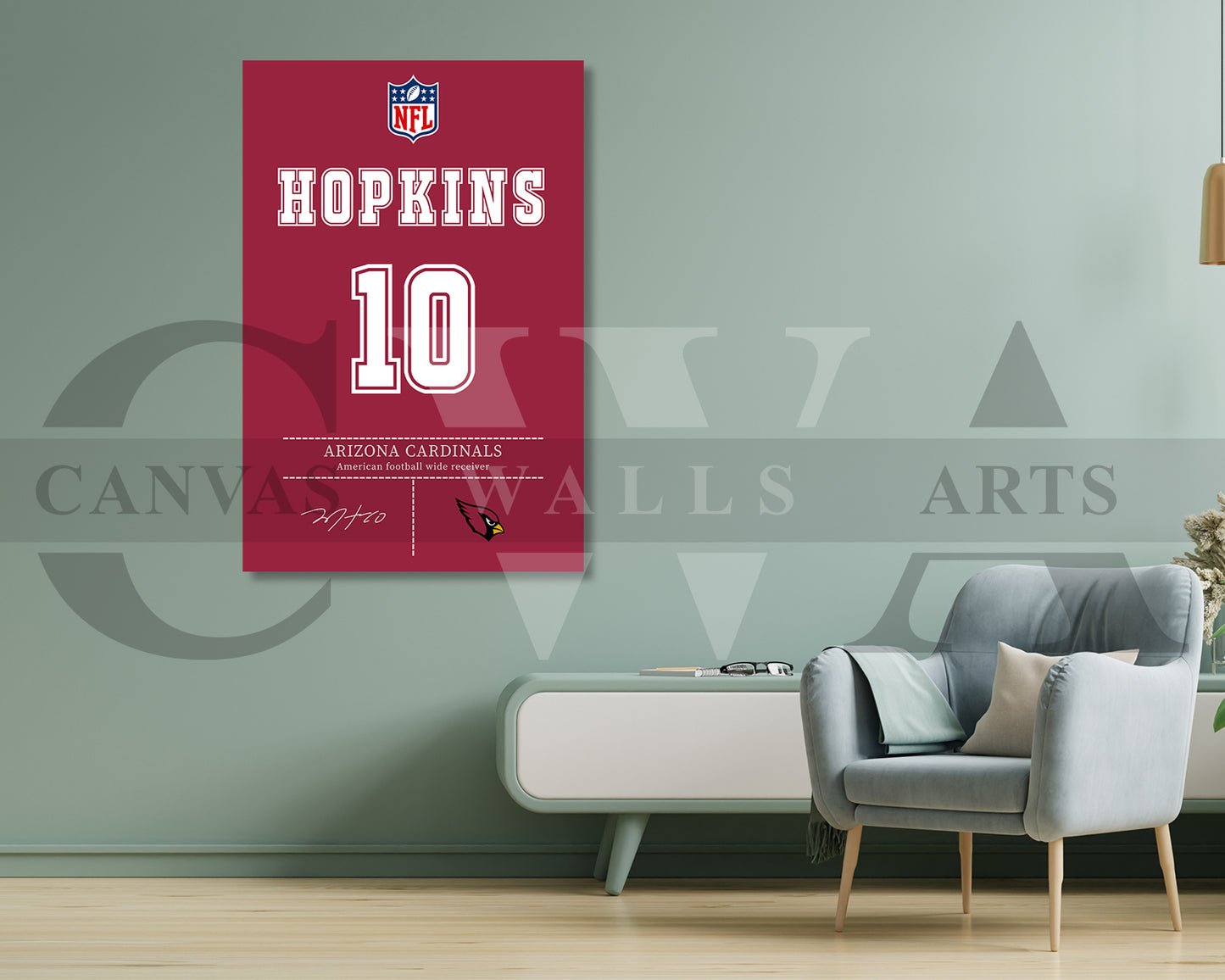 DeAndre Hopkins Canvas Wall Art - NFL Jersey Poster | Sports Canvas Wall Art