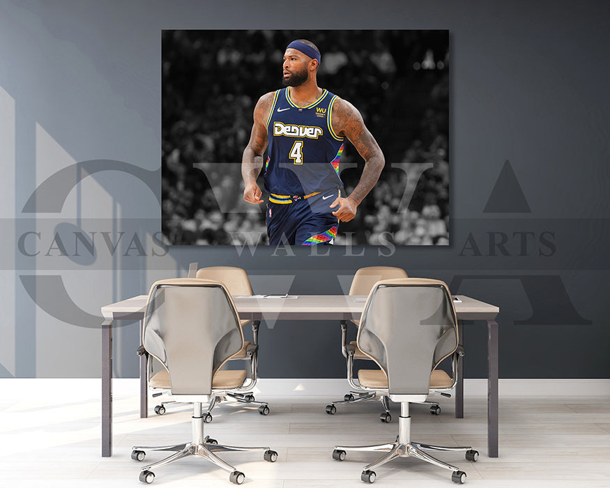 DeMarcus Cousins Black & White Canvas Art Basketball Canvas Wall Art
