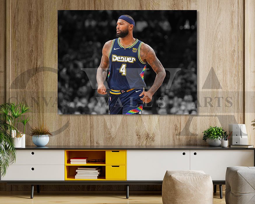 DeMarcus Cousins Black & White Canvas Art Basketball Canvas Wall Art