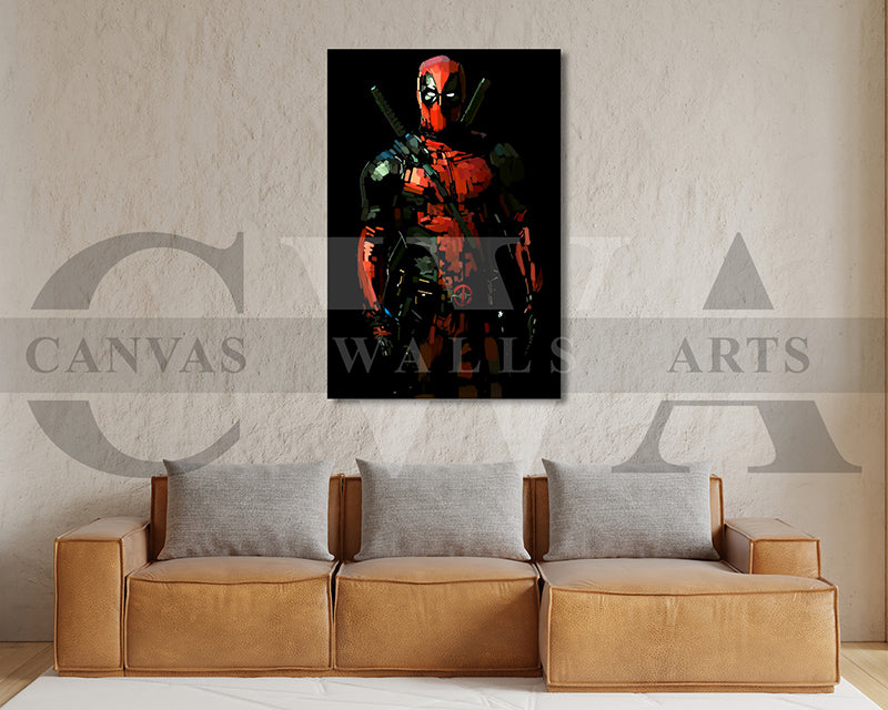 Deadpool Canvas Wall Art Abstract Movie Poster