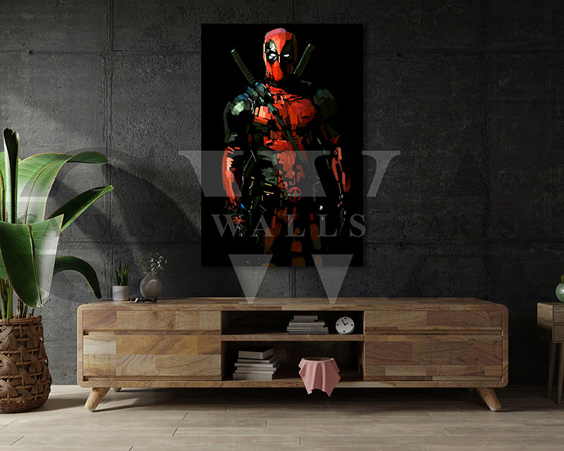 Deadpool Canvas Wall Art Abstract Movie Poster