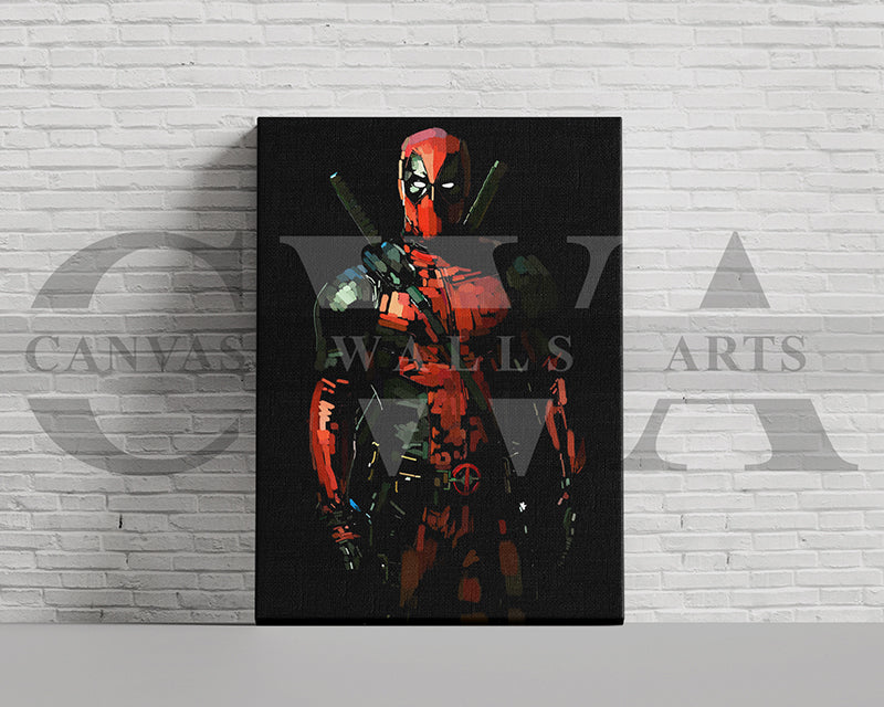 Deadpool Canvas Wall Art Abstract Movie Poster