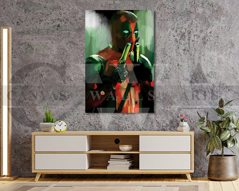 Deadpool Canvas Wall Art Abstract Movie Poster
