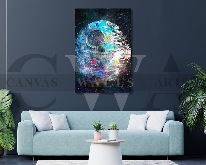 Death Star Canvas Wall Art Abstract Movie Poster