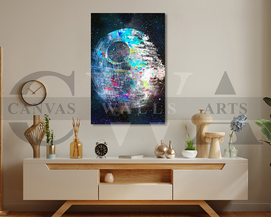 Death Star Canvas Wall Art Abstract Movie Poster