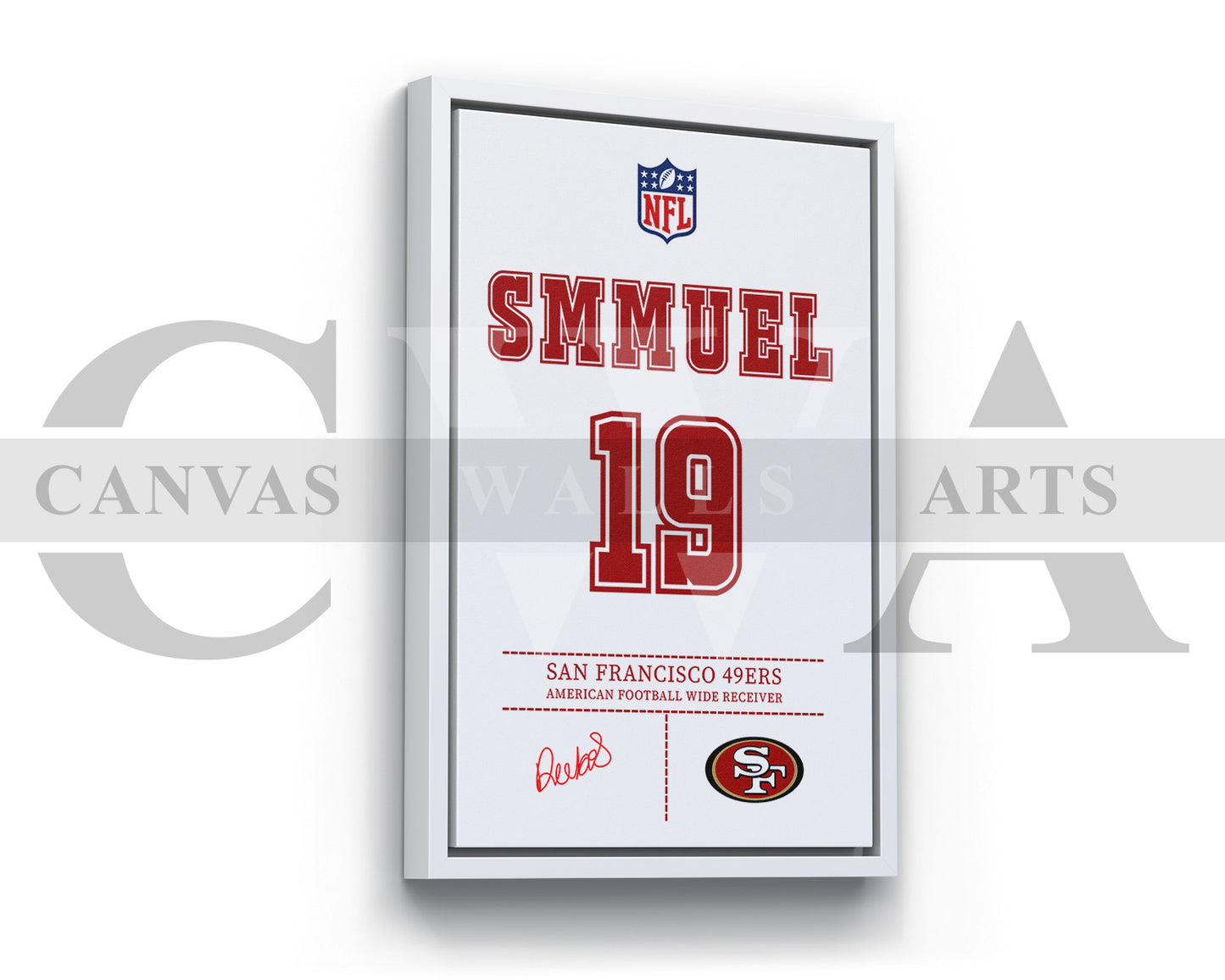 Deebo Samuel Canvas Wall Art - NFL Jersey Poster | Canvas Frame Ready To Hang