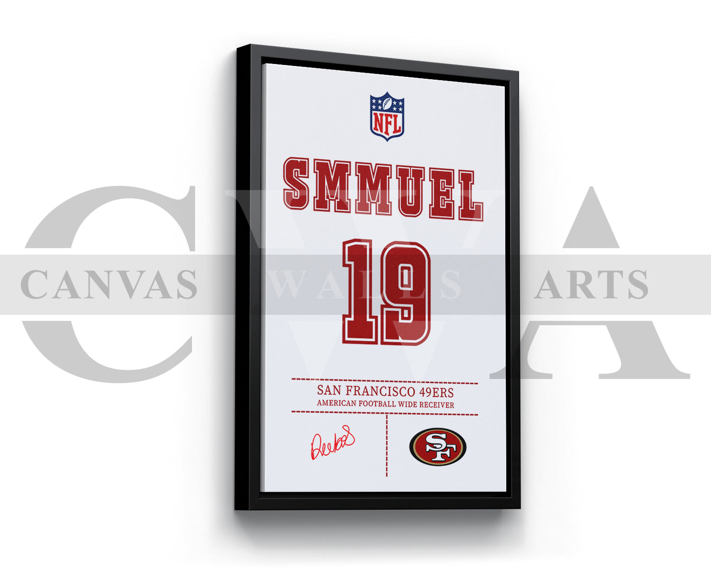 Deebo Samuel Canvas Wall Art - NFL Jersey Poster | Canvas Frame Ready To Hang