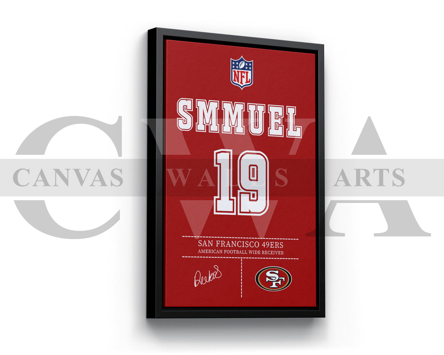 Deebo Samuel Canvas Wall Art - NFL Jersey Poster | American Football Canvas Print