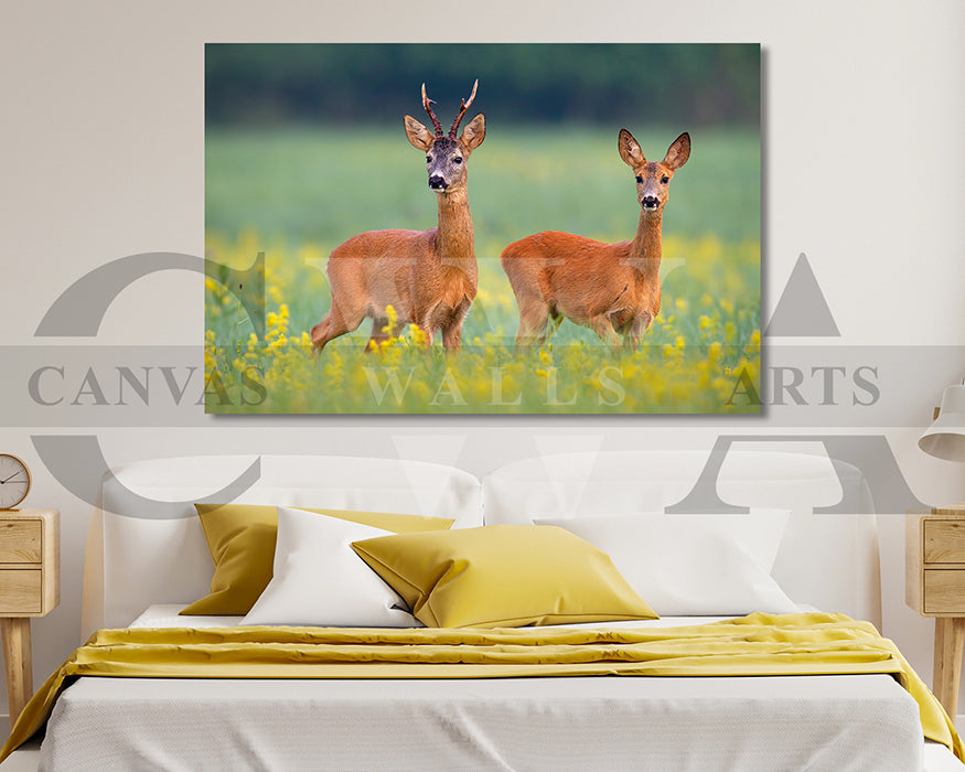 Deer Canvas Wall Art Animal Poster Art
