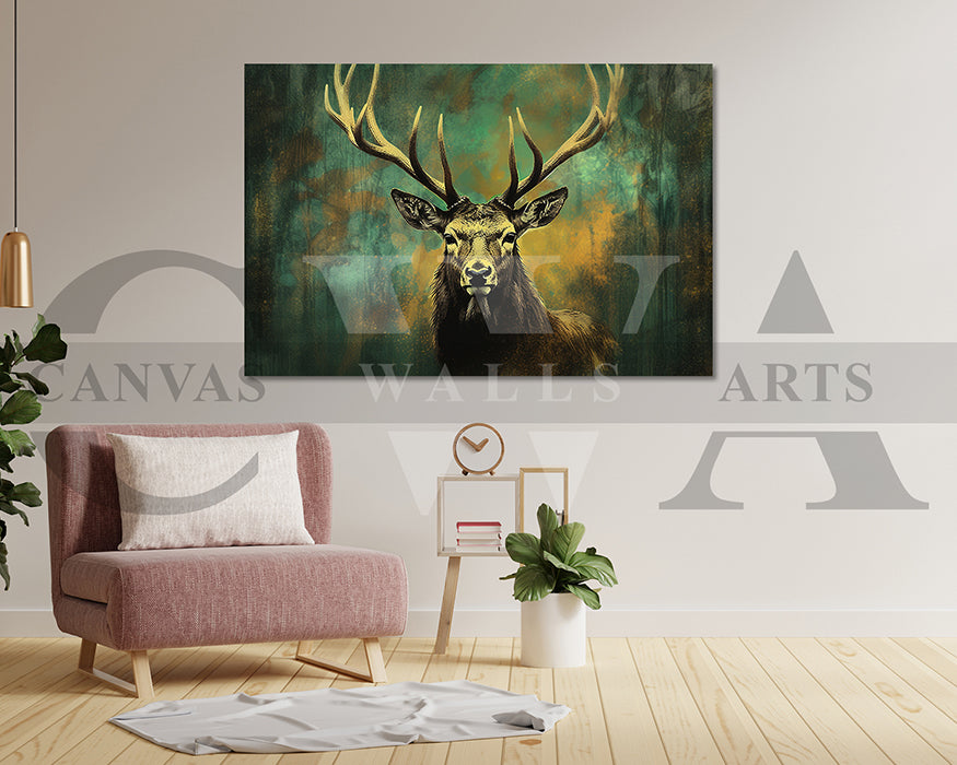Deer Canvas Painting Wall Art Animal Poster Print