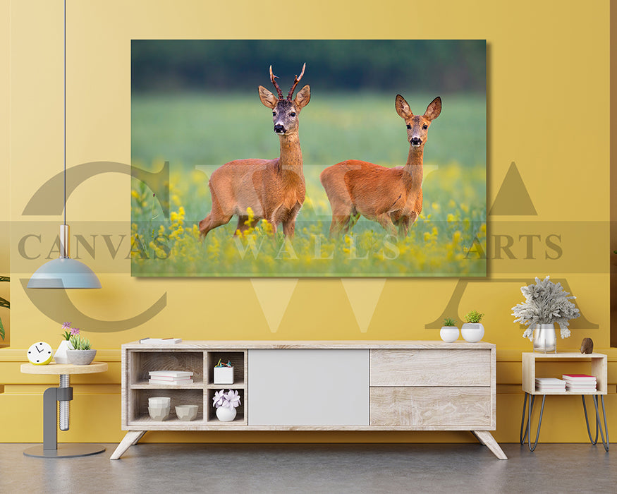 Deer Canvas Wall Art Animal Poster Art