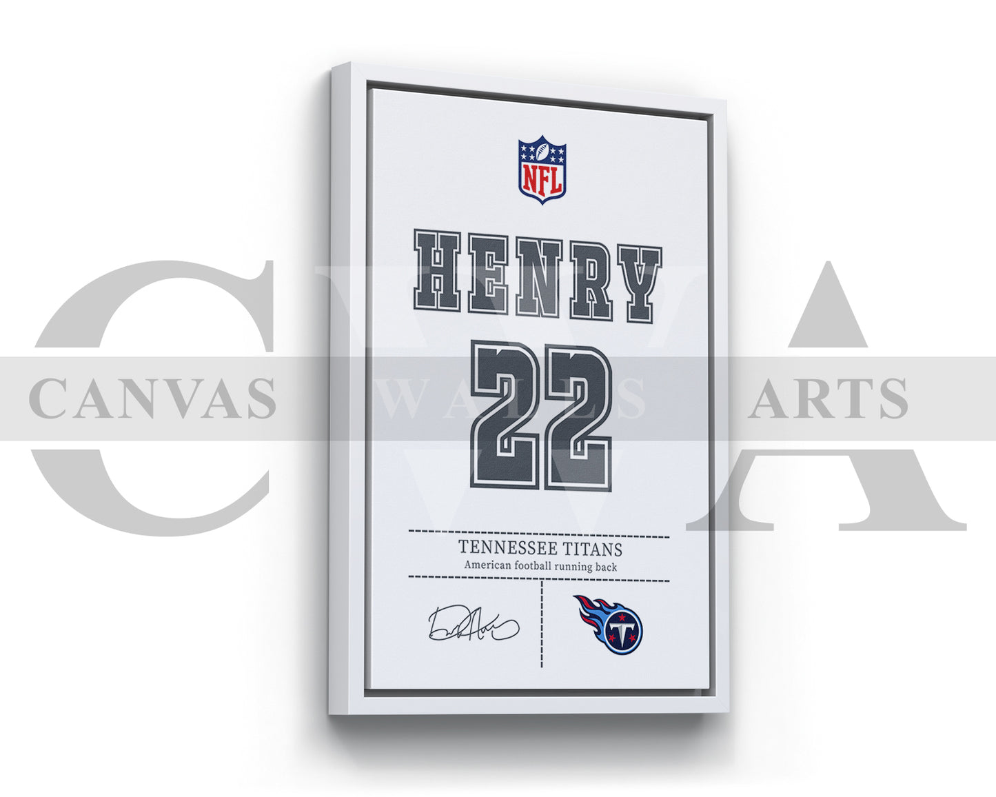Derrick Henry Canvas Wall Art - NFL Jersey Poster | Sports Canvas Wall Art