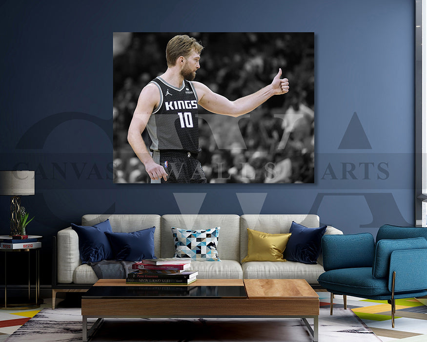 Domantas Sabonis Black & White Canvas Art Basketball Canvas Wall Art