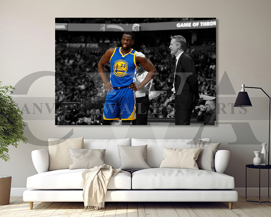 Draymond Green Black & White Canvas Art Basketball Canvas Wall Art