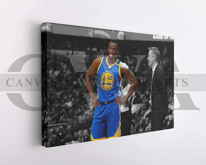 Draymond Green Black & White Canvas Art Basketball Canvas Wall Art