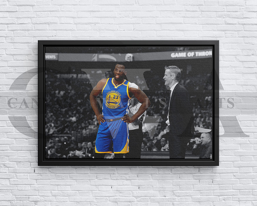 Draymond Green Black & White Canvas Art Basketball Canvas Wall Art