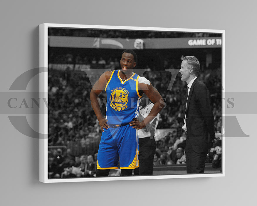 Draymond Green Black & White Canvas Art Basketball Canvas Wall Art