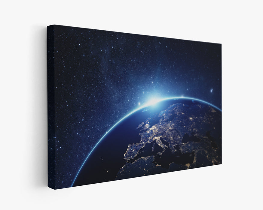 Earth Galaxy Canvas Wall Art Planet Earth from Space Home Decor