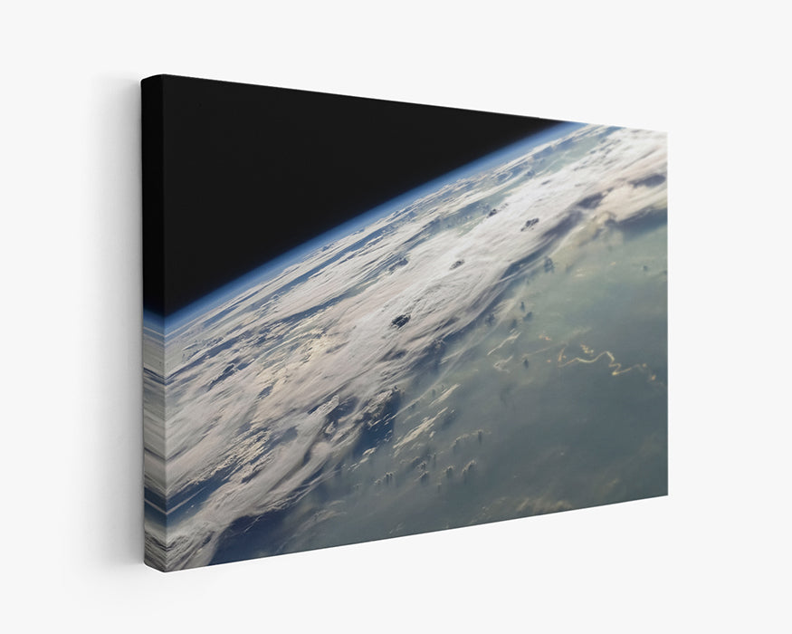 Earth's Horizon Canvas Wall Art Galaxy Art Print