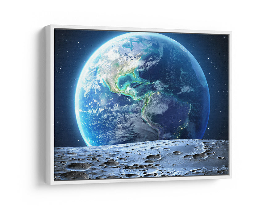 Earth from Moon Canvas Wall Art