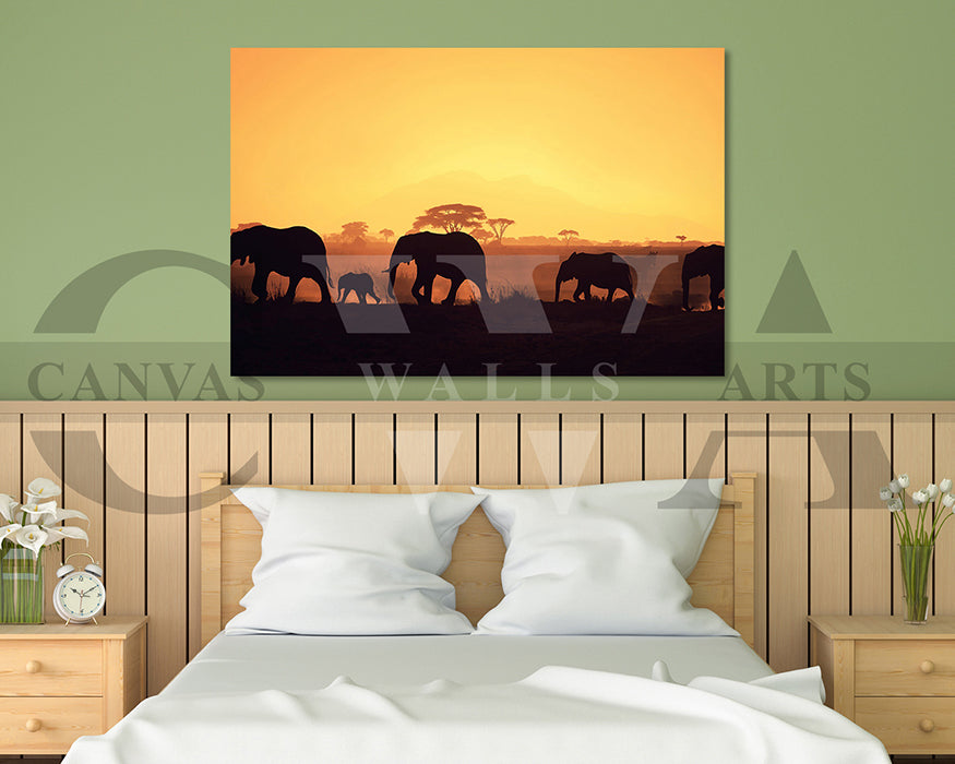 Elephant Canvas Wall Art Animal Home Decor