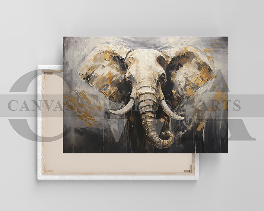 Elephant Painting Canvas Wall Art Animal Poster Print