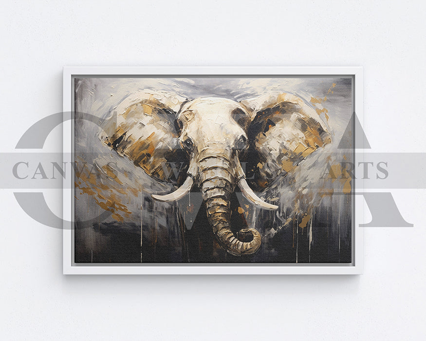 Elephant Painting Canvas Wall Art Animal Poster Print