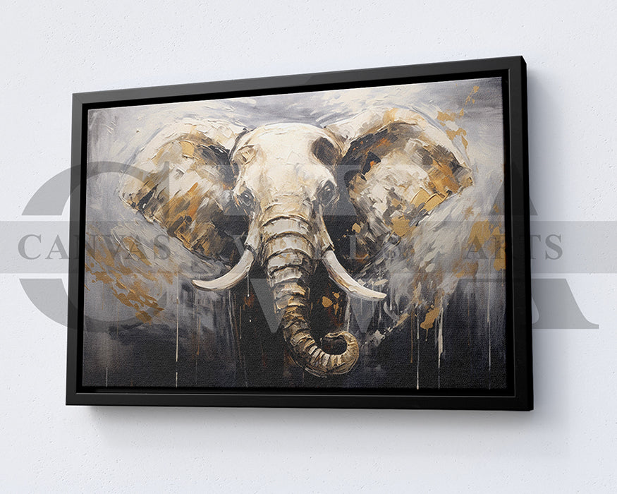 Elephant Painting Canvas Wall Art Animal Poster Print