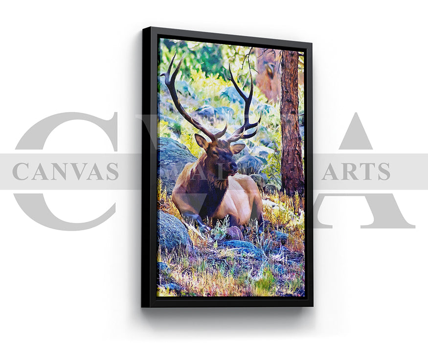 Elk Bull Canvas Wall Art Animal Poster Print