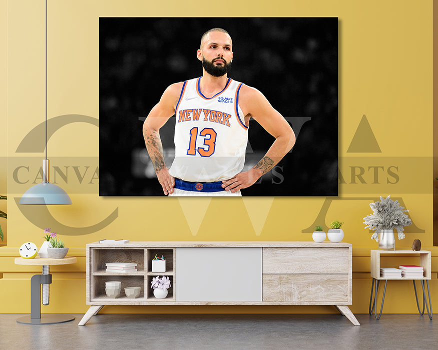 Evan Fournier Black & White Canvas Art Basketball Canvas Wall Art
