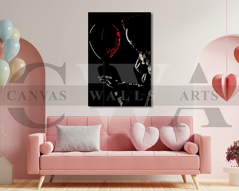 Evil Clown Canvas Wall Art Abstract Movie Poster