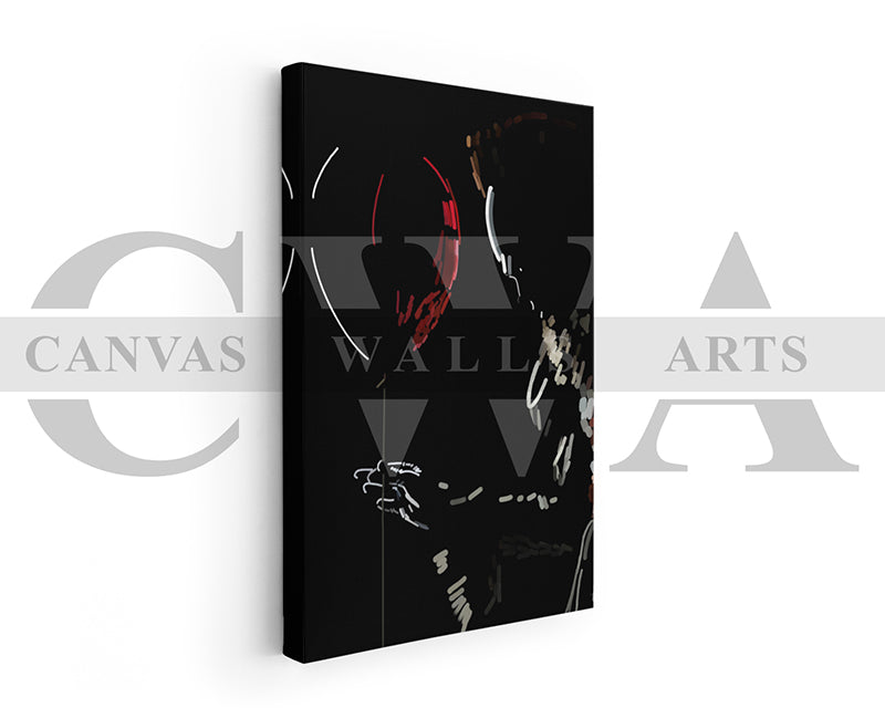 Evil Clown Canvas Wall Art Abstract Movie Poster
