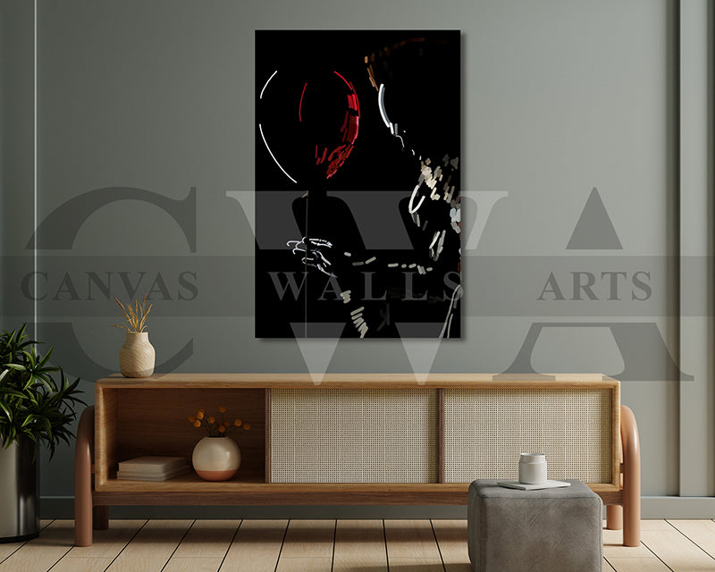 Evil Clown Canvas Wall Art Abstract Movie Poster