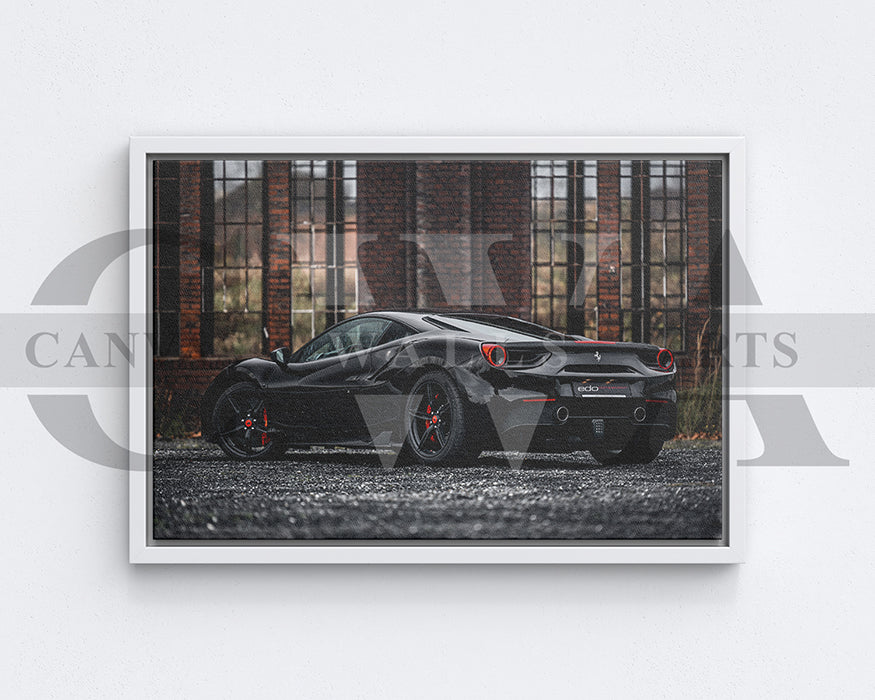 Ferrari 488 GTB Canvas Wall Art Sports Car Poster Frame