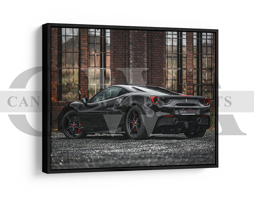 Ferrari 488 GTB Canvas Wall Art Sports Car Poster Frame