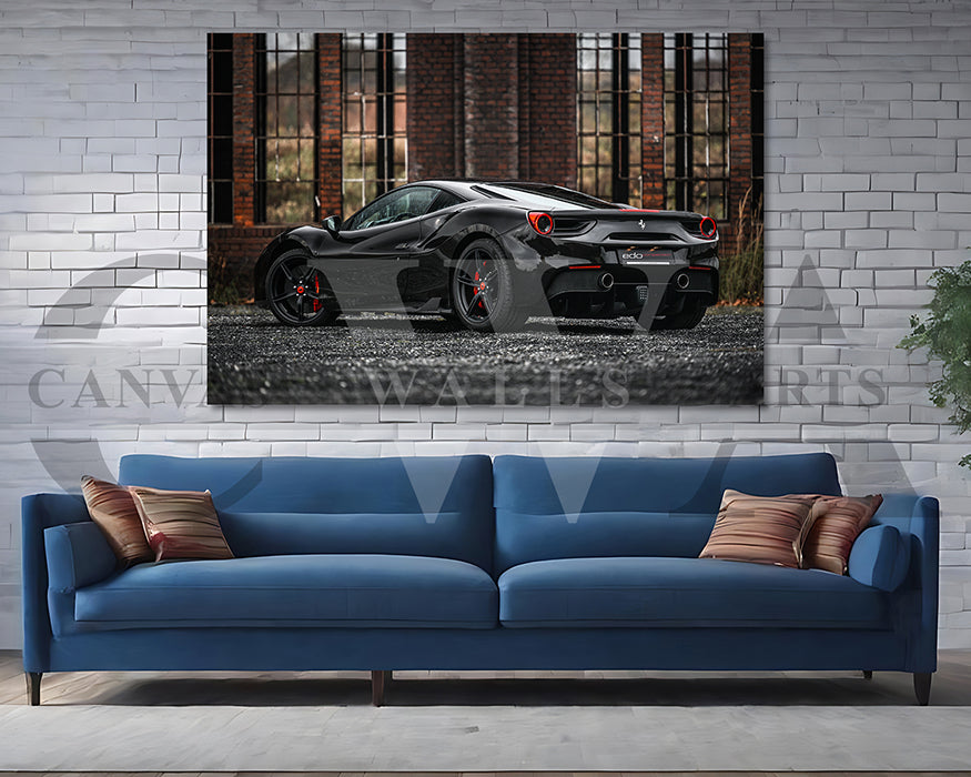 Ferrari 488 GTB Canvas Wall Art Sports Car Poster Frame