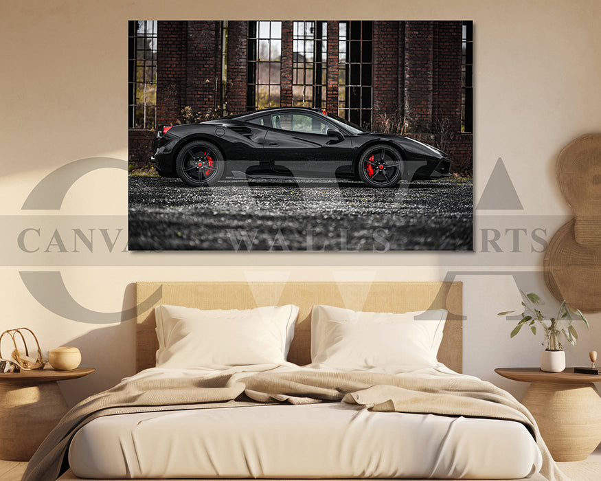 Ferrari 488 GTB Canvas Wall Art Sports Car Poster