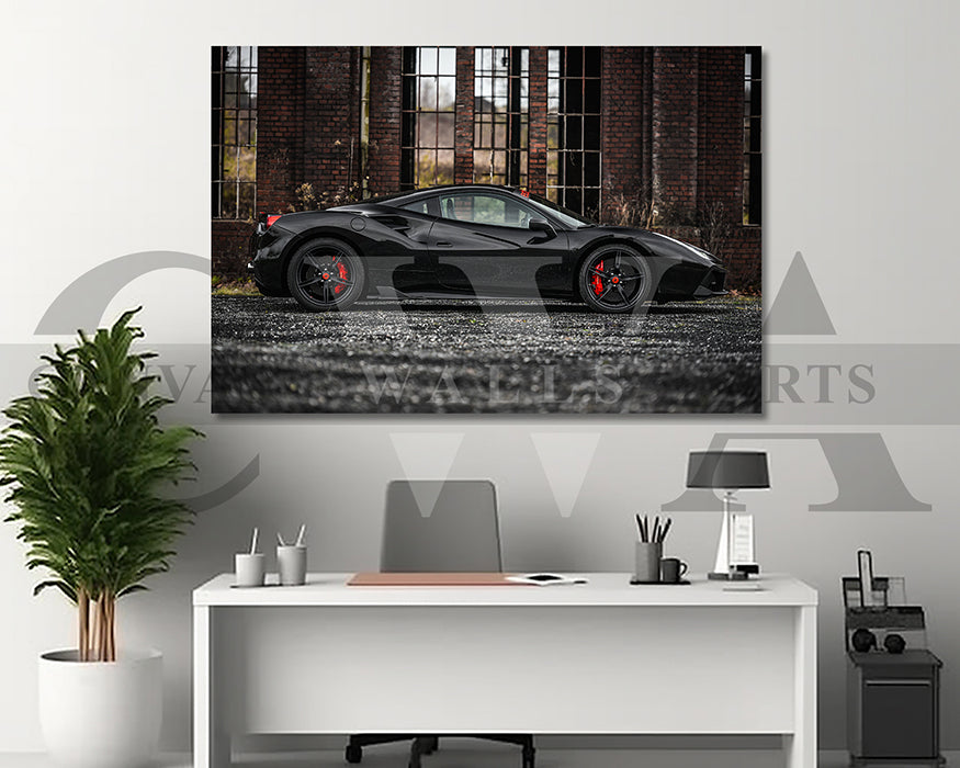 Ferrari 488 GTB Canvas Wall Art Sports Car Poster