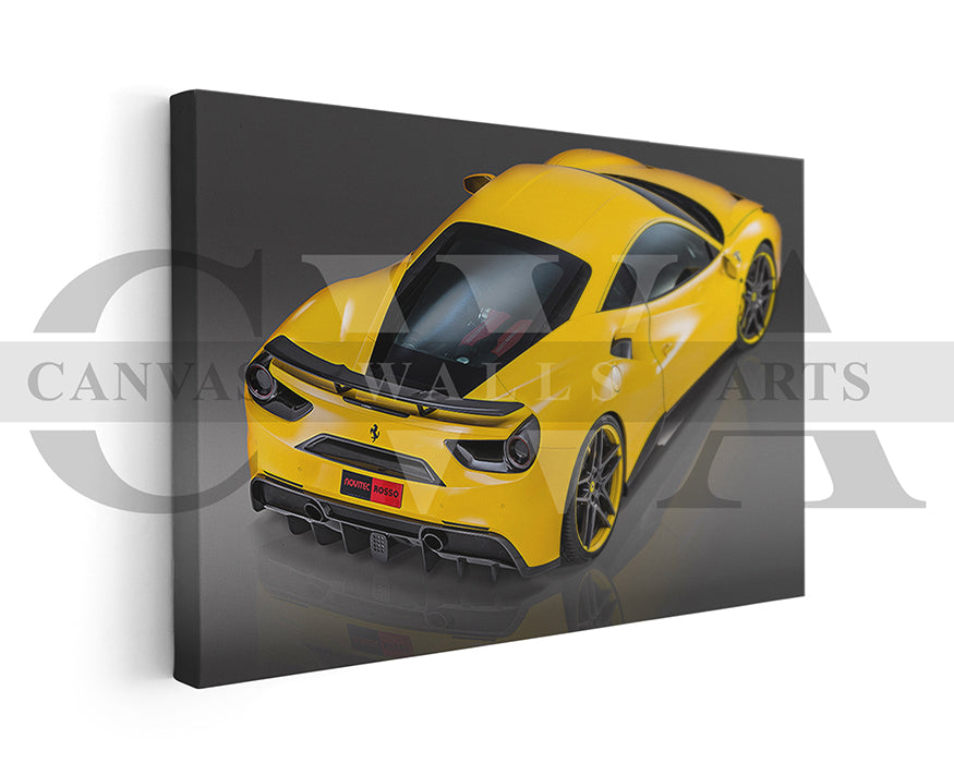 Ferrari 488 GTB Canvas Wall Art Sports Car Poster Print