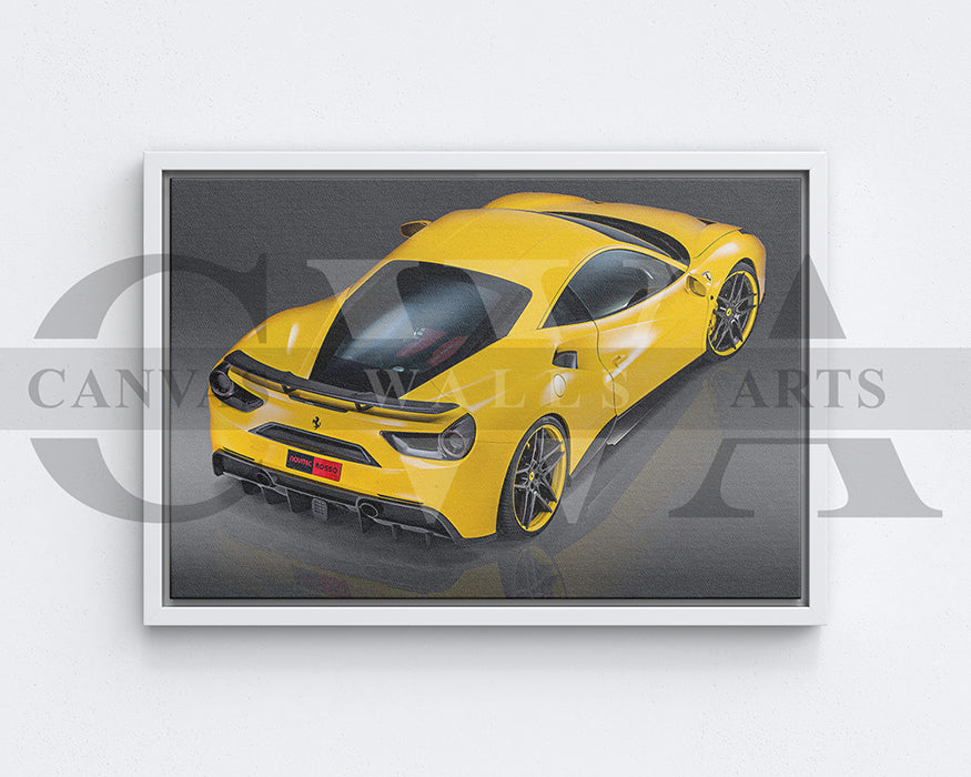 Ferrari 488 GTB Canvas Wall Art Sports Car Poster Print