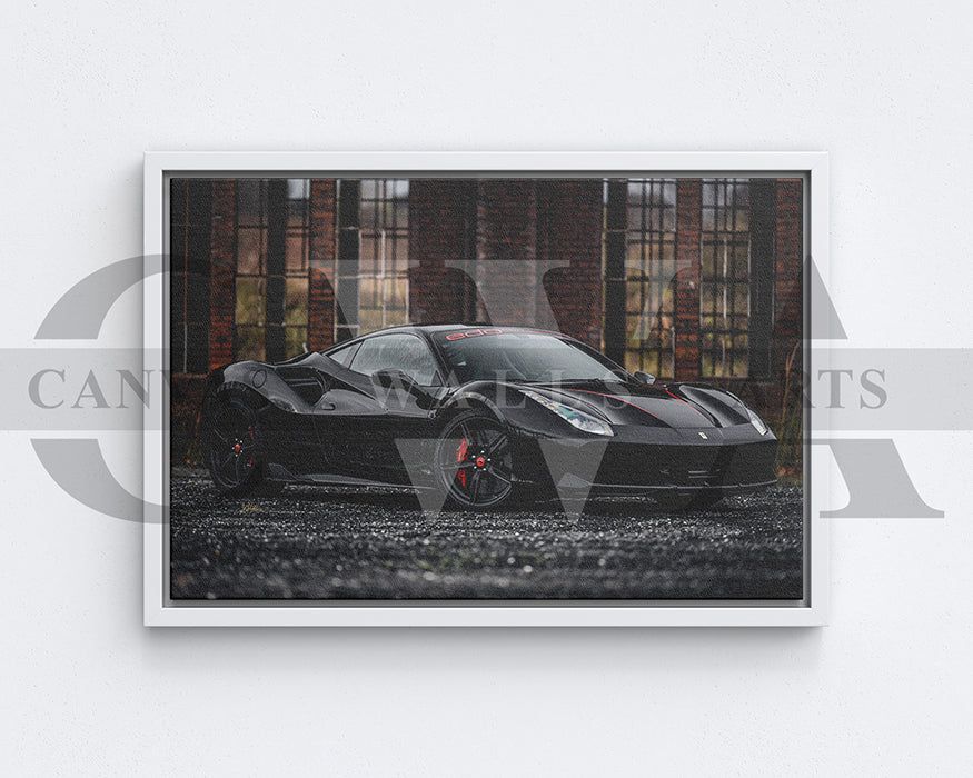 Ferrari 488 GTB Canvas Wall Art Sports Car Poster Prints