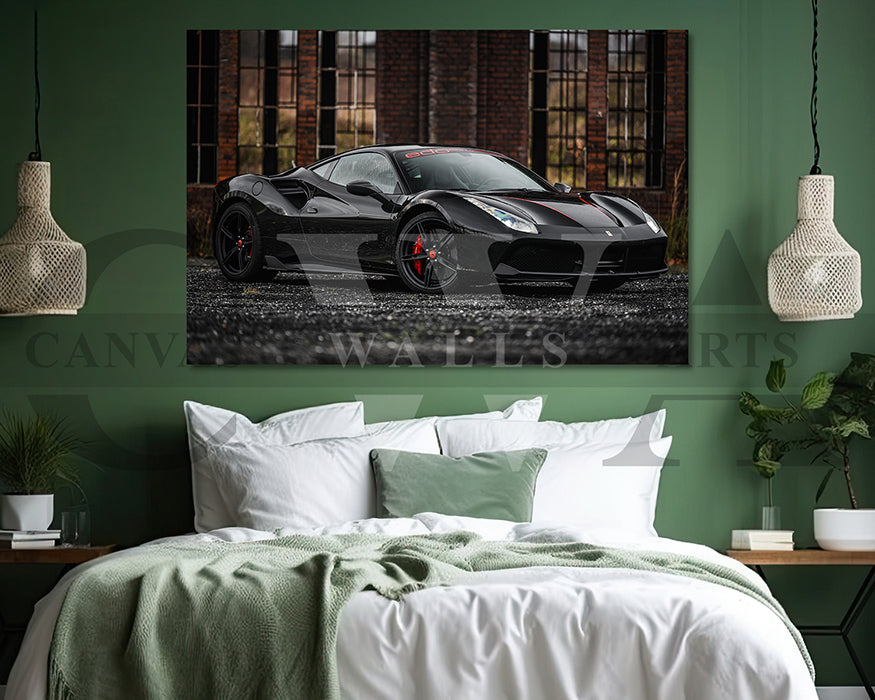 Ferrari 488 GTB Canvas Wall Art Sports Car Poster Prints