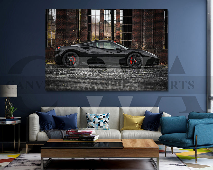 Ferrari 488 GTB Canvas Wall Art Sports Car Poster