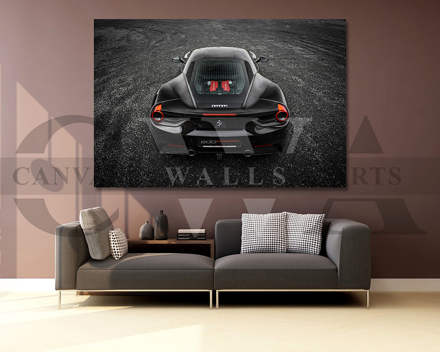 Ferrari 488 GTB Canvas Wall Art Sports Car Poster Print