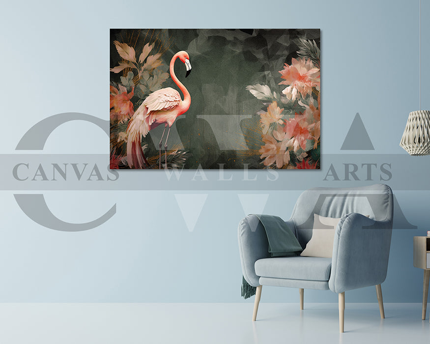 Flamingo Canvas Wall Art Bird Poster Print