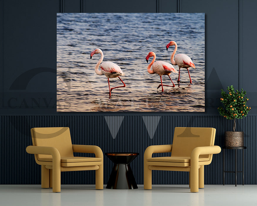 Flamingo Canvas Wall Art Bird Poster Prints