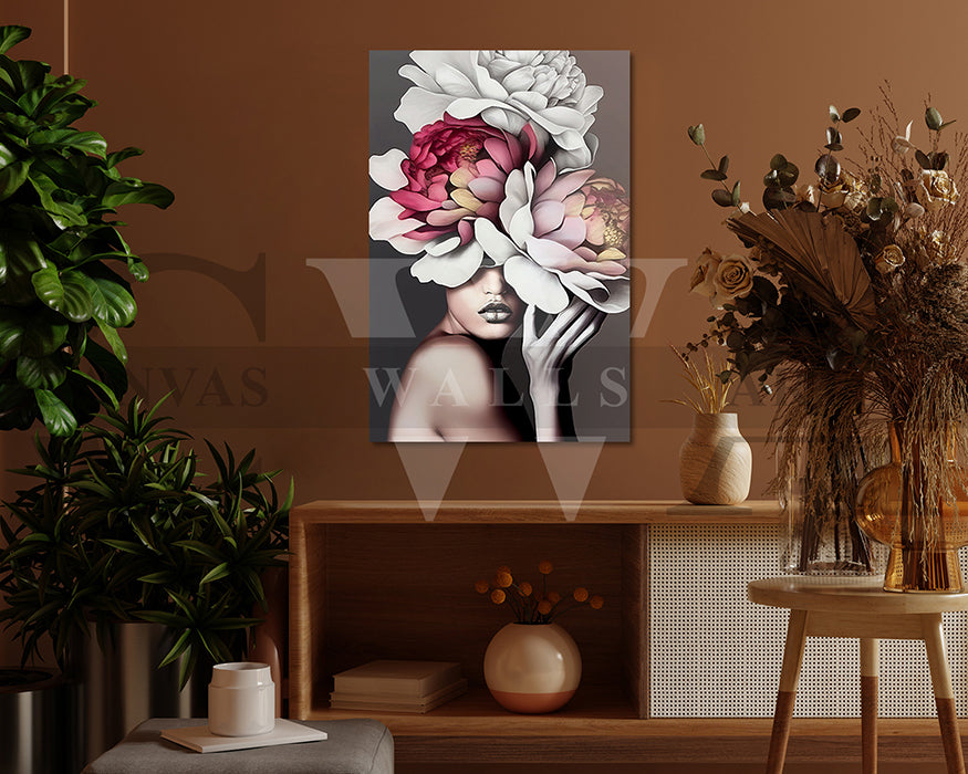 Flower Head Girl Wall Decor