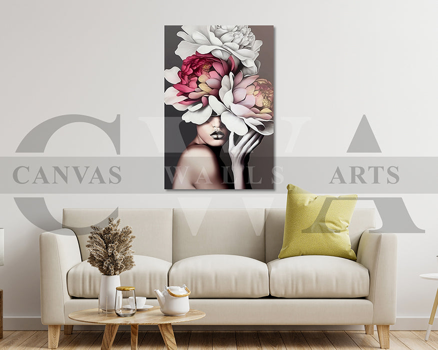 Flower Head Girl Wall Decor